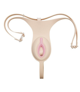 Вагіна-страпон на ремінцях для двох PUSSY STRAP-ON - No Taboo