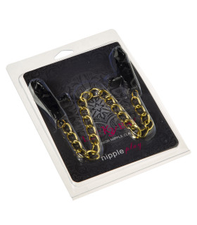Зажимы на соски в форме прищепки, золотая цепь, Nipple play - No Taboo