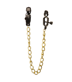 Зажимы на соски в форме прищепки, золотая цепь, Nipple play - No Taboo