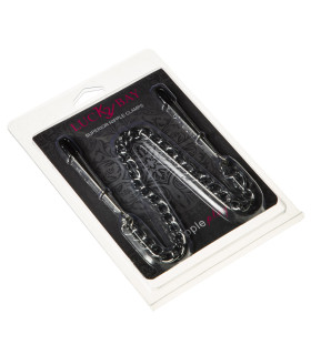 Зажимы-пинцеты на соски, с серебристой цепью, Nipple play - No Taboo