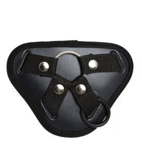 Трусики для страпона з 2 кільцями для кріплення( металеве і силіконове), чорні - No Taboo