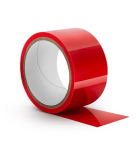Стрічка бондажна статична, PVC, Червона, 18 метрів - No Taboo