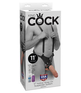 Фаллопротез большой Pipedream King Cock (страпон полый), реалистичный, 28 см - No Taboo