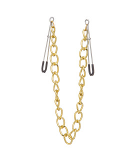 Зажимы-пинцеты на соски с золотой цепочкой 29 см - No Taboo