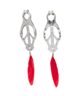 Зажимы на соски клеверы, с красными перьями - No Taboo