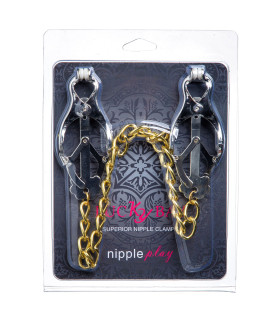 Зажимы на соски кабалы цепочка золото Nipple play - No Taboo