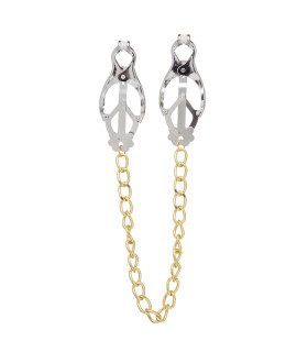 Зажимы на соски кабалы цепочка золото Nipple play - No Taboo