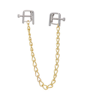 Зажимы на соски квадратные цепочка 29см золото Nipple play - No Taboo