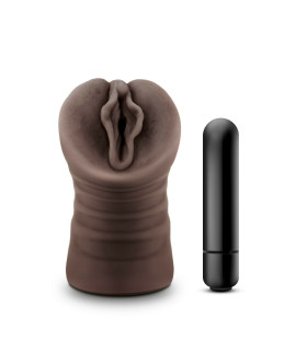 Мастурбатор реалистичный Julieta c вибрирующей пулей, коричневого цвета, 12.7 х 3.7 см - No Taboo