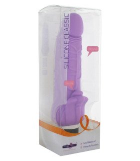 Вибратор Dream Toys Purrfect Silicone с клиторальным отростком, фиолетовый, 17.5 х 4.5 см - No Taboo