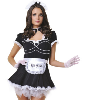 Костюм горничной черное платье 6 предметов M/S - No Taboo