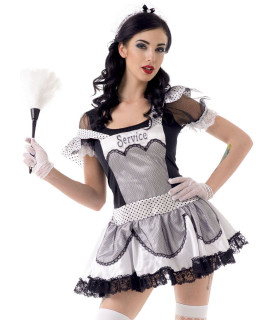 Костюм горничной черное платье пышная юбка S/M - No Taboo