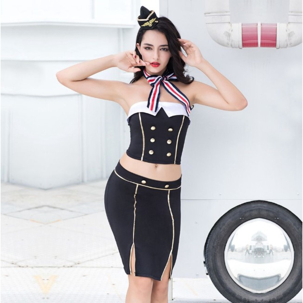 Костюм спокусливої стюардеси, 5 предметів (One size) (32963), zoom