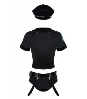 Костюм сексуальной полицейской Obsessive Police 3 предмета, черный, S-M - No Taboo