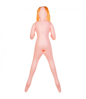 Кукла надувная, блондинка, 3 отверстия с насосом в комплекте - No Taboo