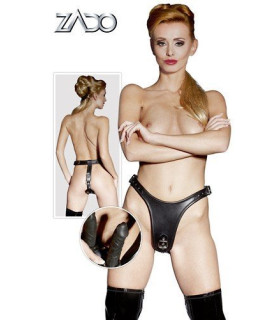 Кожаные трусики Двойное удовольствие S-L - No Taboo