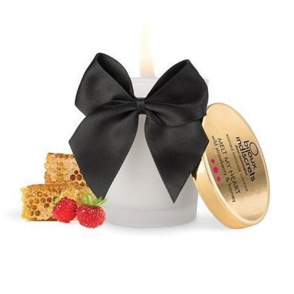 Массажная свеча для поцелуев Bijoux Indiscrets Melt my heart, с ароматом земляники и меда, 70 г (27984), zoom