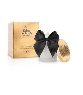 Массажная свеча для поцелуев Bijoux Indiscrets Melt my heart, с ароматом земляники и меда, 70 г - No Taboo