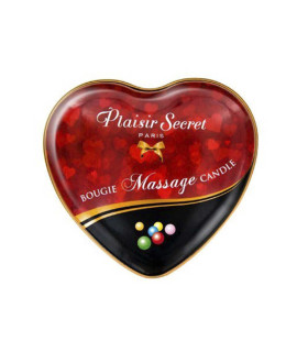 Массажная свеча сердечко Plaisirs Secrets Bubble Gum 35 мл - No Taboo