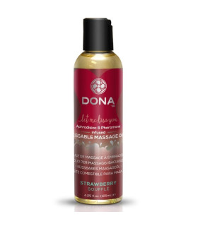 Массажное масло DONA со вкусом клубничного суфле - No Taboo