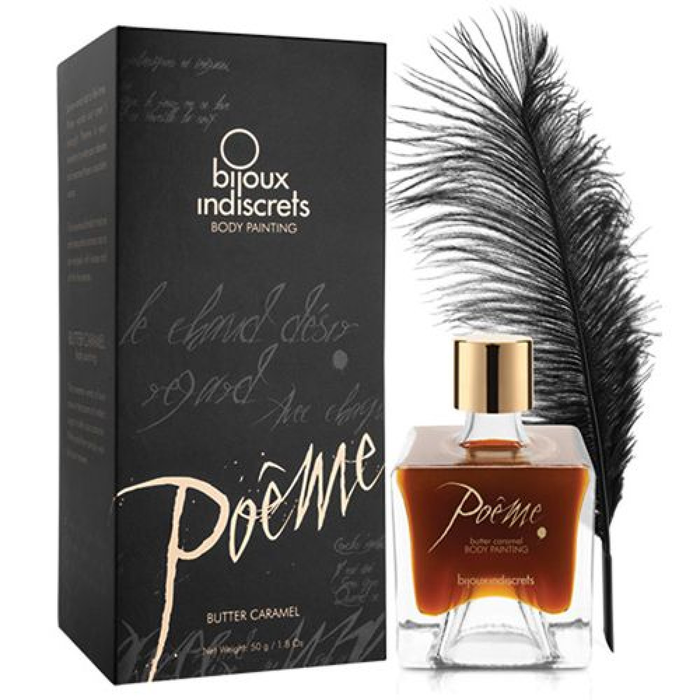 Їстівна фарба для тіла Poême (з пером) зі смаком карамелі (30925), zoom
