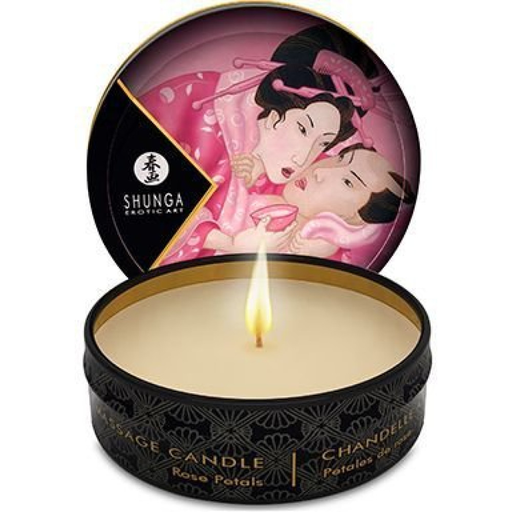 Свеча массажная Shunga, 30 мл, Massage Candle Rose Petals соєвая (22766), zoom