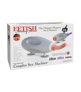 Секс машина для двох Fetish Fantasy 2-в-1 на присосках із тримачем для телефону, сірого кольору - No Taboo