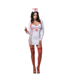 Костюм медсестры белый по бокам сетка 5 предметов M/L - No Taboo