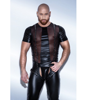 Эротическая футболка с заклепками из винила H049 от Noir Handmade M - No Taboo