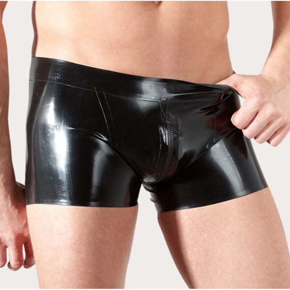 Еротичні чоловічі труси з латексу на блискавці, М (27488), zoom