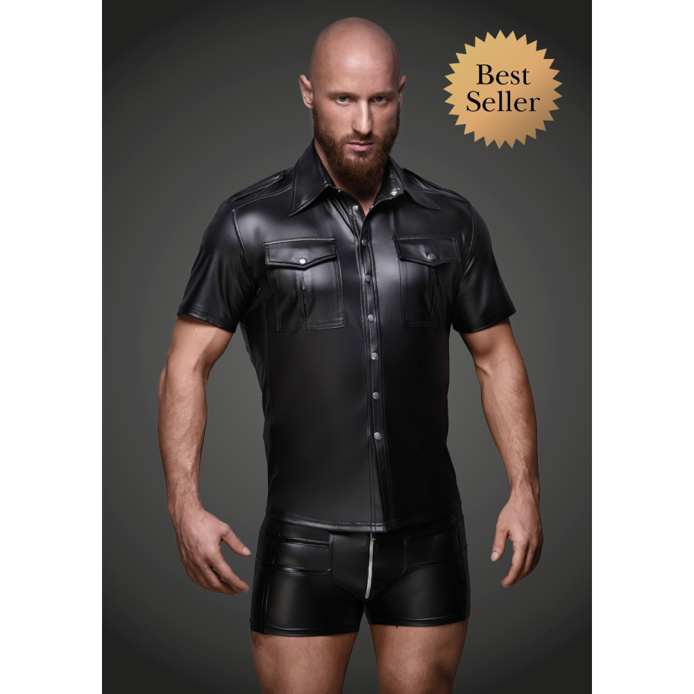 Сорочка на заклепках, вінілова, Noir Handmade, розмір M (30561), zoom