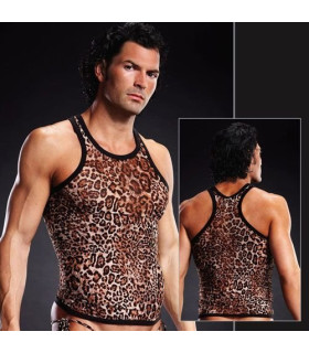 Майка чоловіча еротична з леопардовим принтом, S / M - No Taboo