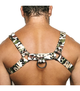 Эротическая сбруя кожаная камуфляжная, мужская - No Taboo