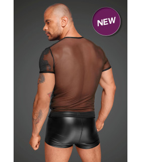 Эротическая футболка с вставками винила от Noir Handmade M - No Taboo