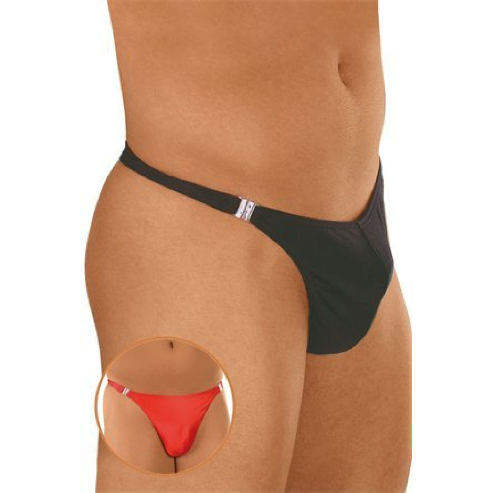 Стрінги для стриптизу на застібці, чорні, M|L (4957), zoom