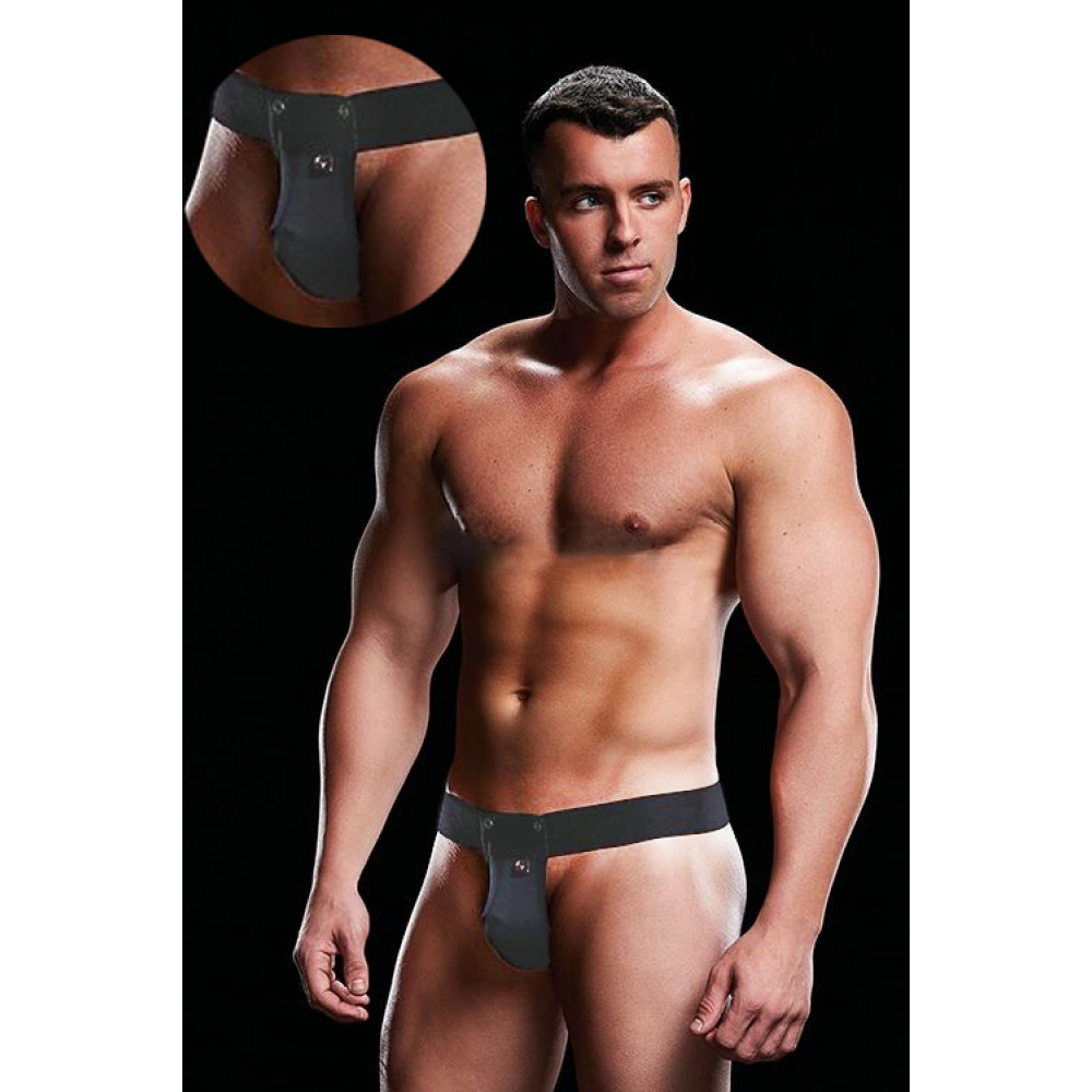 Эротические стринги мужские для стриптиза LOW-RISE THONG-GREY, L/XL (33262), zoom