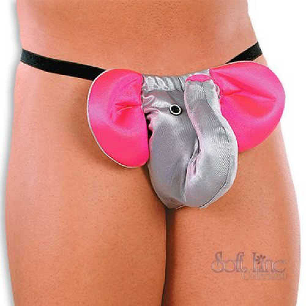 Стринги слоник серый, мужские S-L (One size) (4981), zoom