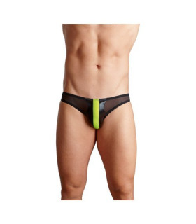 Еротичні труси чорні з салатовою спандекс вставкою - No Taboo