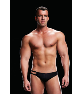 Еротичні стрінги чоловічі з двома смужками LOW-RISE THONG BLACK, (One size) - No Taboo