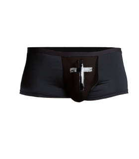 Труси на причинному місці сіточка і хрест L black - No Taboo