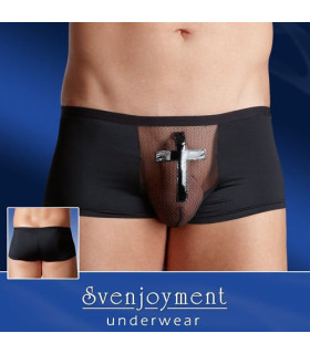 Труси на причинному місці сіточка і хрест L black - No Taboo