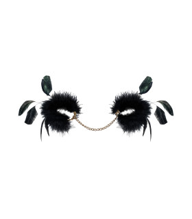 Черные наручники с перьями - No Taboo