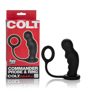 Анальний плаг з ерекційним кільцем чорного кольору - No Taboo