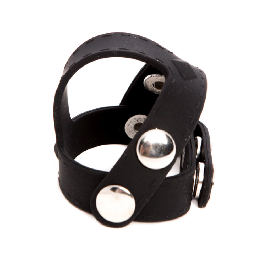 Кільце на член і мошонку, чорне, 100% медичний силікон (29327), zoom