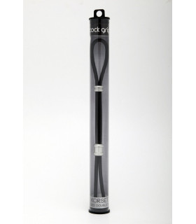 Подвійне еракційне ласо, чорне з сріблом, широка стяжка - No Taboo