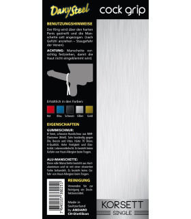 Эрекционное лассо "Эрекция под контролем" черное с серебром, стяжка бочонок - No Taboo