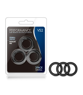 Набір ерекційних кілець Blush Performance чорні, 3 шт - No Taboo