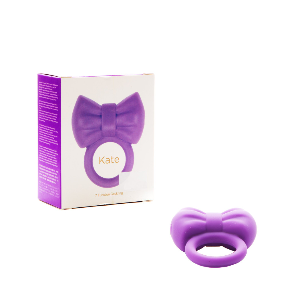 Ерекційне кільце з вібрацією у формі бантика KATE (22718), zoom