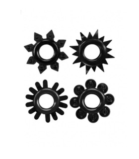 Рельефное эрекционное кольцо черного цвета, 1 шт - No Taboo