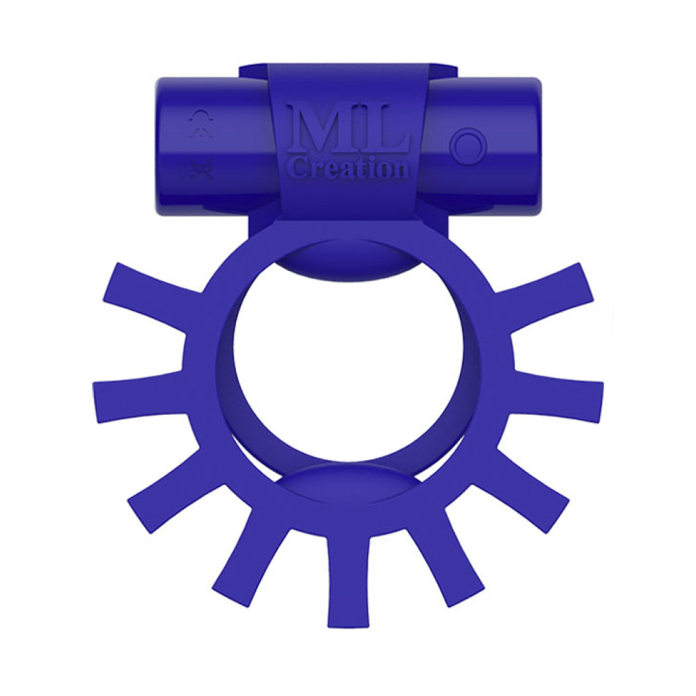 Эрекционное кольцо двойное c вибропулей Super Ring ML Creation (My Love), синее (35120), zoom